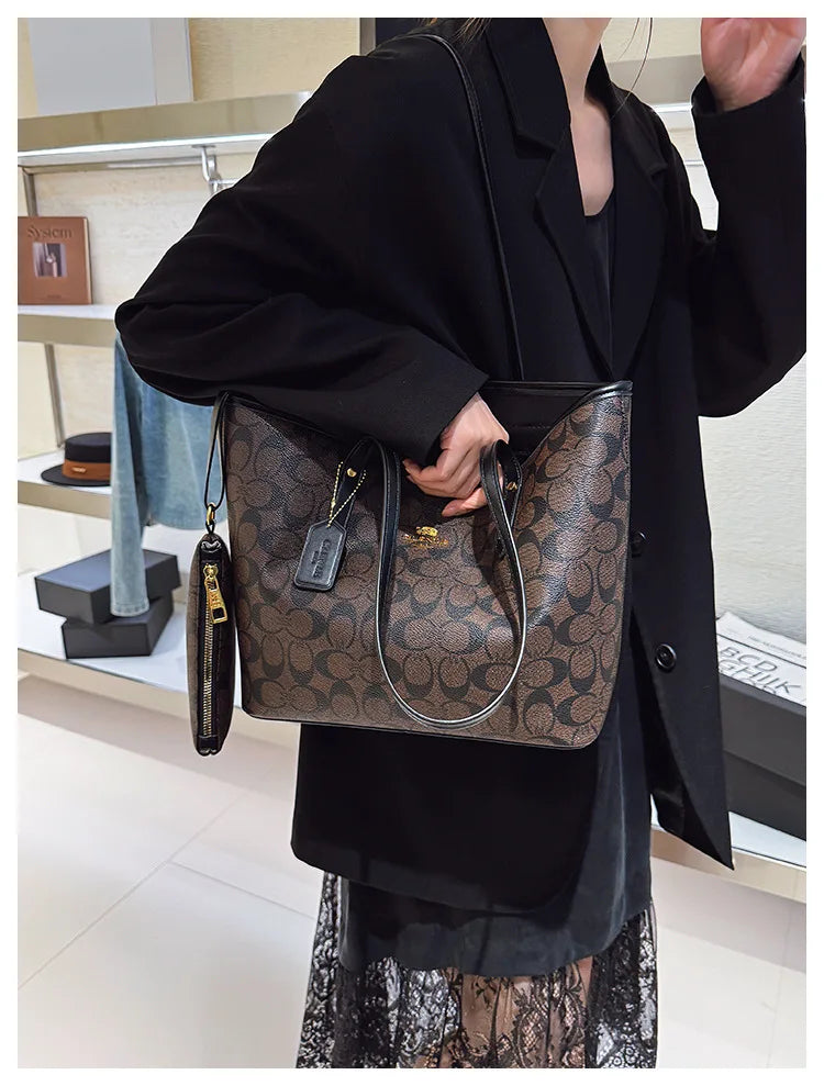 Luxury Designer Women'S One Shoulder Handbag Printed Vintage Paris Fashion Tote Bags Large -Capacity Portable Bag Cluch Bag Purs