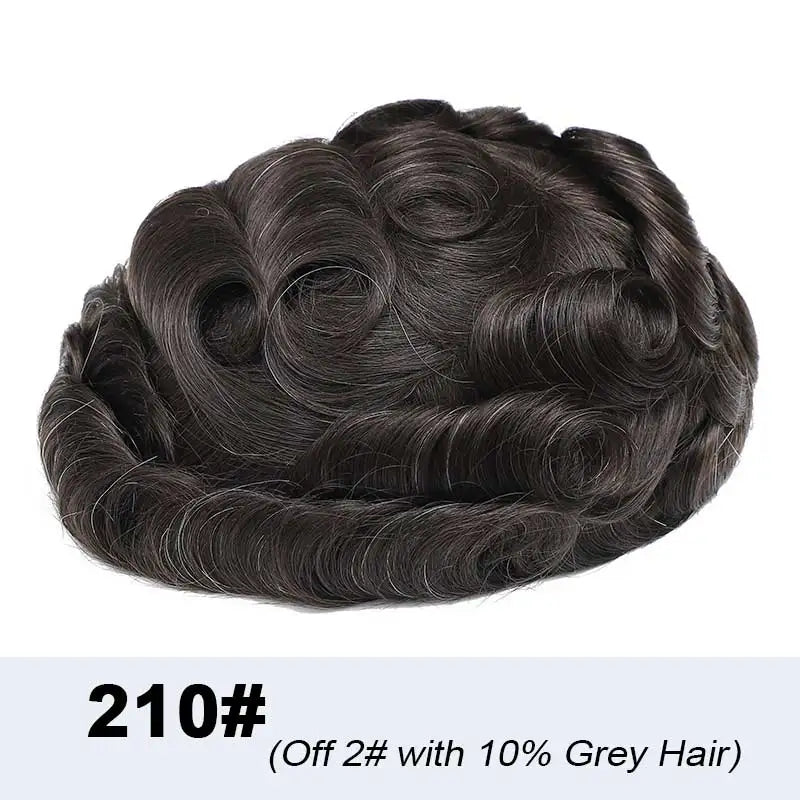 100% Density Full Lace Male Hair Prosthesis Swiss Thin Lace Men's Wig Natural Hairline Human Hair Man Hair System Wigs For Men