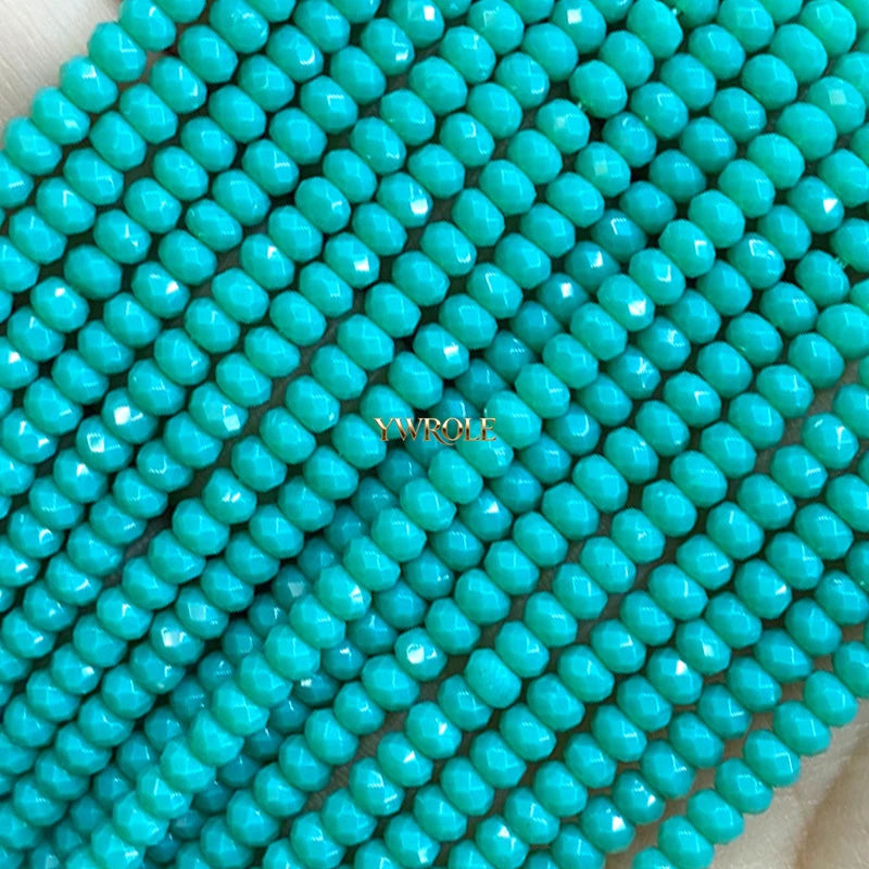 3x4mm Rondelle Faceted Natural Stone Chalcedony Tourmaline Color Loose Spacer Beads for Jewelry Making Diy Bracelet Accessories