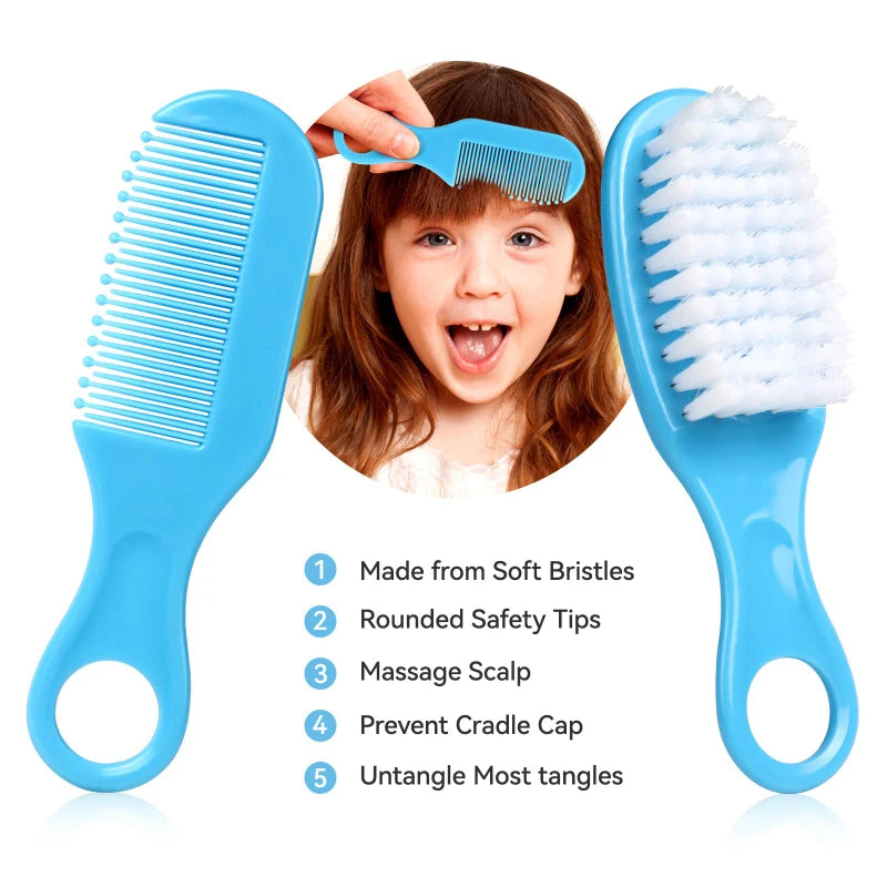 Baby Care Kit Kid Multi-functional Nail Clipper Comb Hair Thermometer Grooming Brush Kit Scissors Baby Health Care Set  Newborn