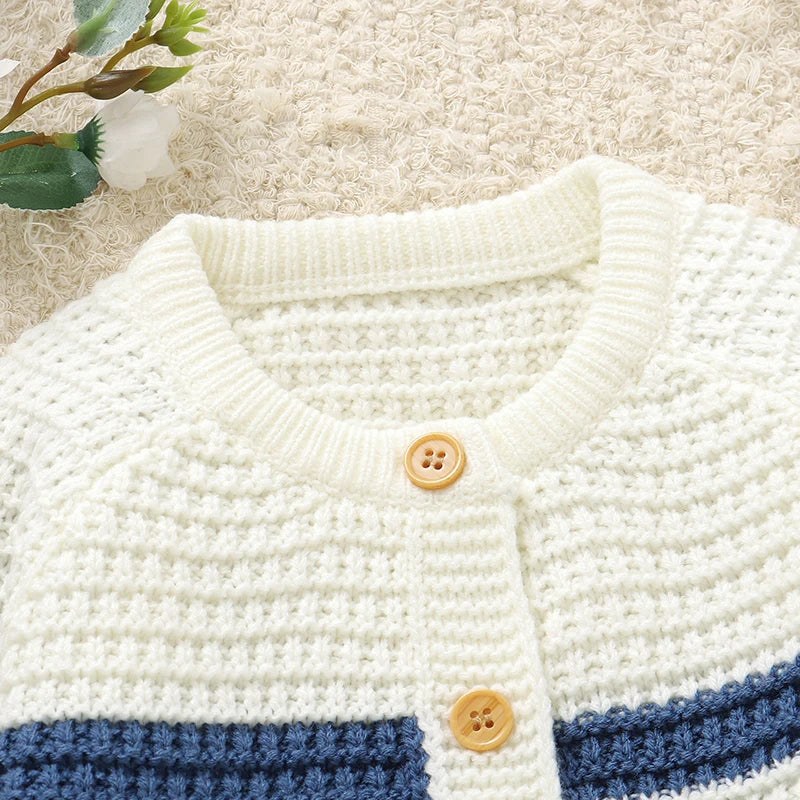 Winter Baby Clothes Sets Autumn Casual Long Sleeve Knit Newborn Infant Sweaters Jacket+Romper Outfits 2pcs Toddler Costume 0-18m