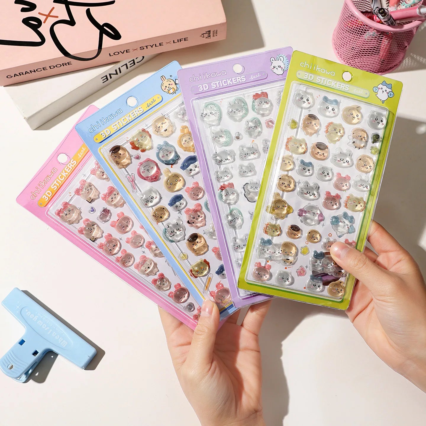 Chiikawa Cartoon 3D Sticker DIY Laptop Scrapbook Decal Aesthetic Crystal Stickers Kawaii Solid Decorative Sticker ちいかわ ボンボンシール