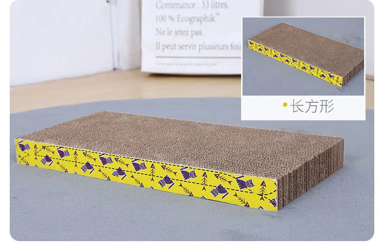 Pet Cat Scratching Corrugated Board Grinding Claw Plate+Catnip Paper Pad Climbing Frame Scraper Mat Cat Cardboard Cat Toys