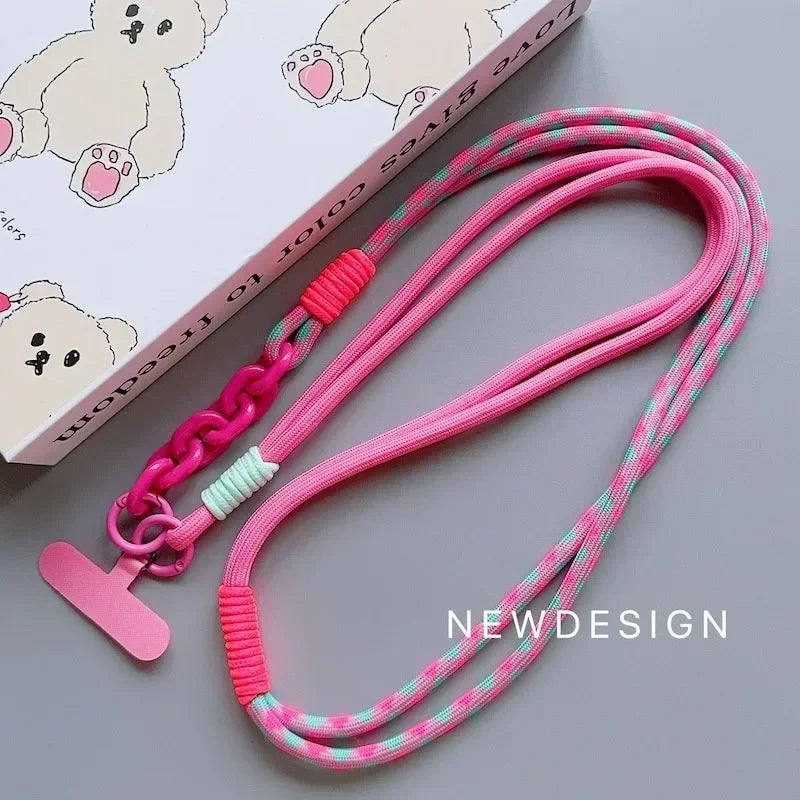 Knotting Universal Crossbody Long Phone Lanyard Strap Mobile Phone Hanging Rope Neck Straps Anti-lost Lanyards Cell Phone