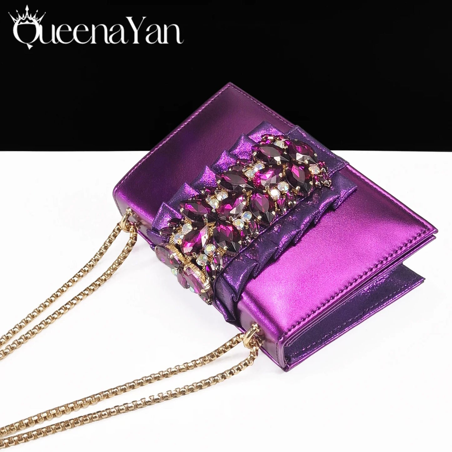 Queena Yan Spot goods Elegant Women Heels Shoes and Bag Set Decoration Rhinestones Women High Heels Shoes OL Bag And Shies