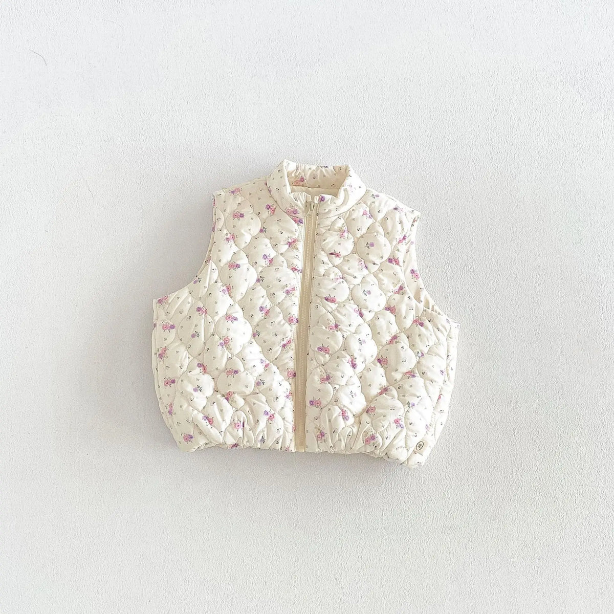 2026 New Winter Girls Quilted Floral Padded Vest | Thick Cotton Gilet | Cute Warm Outwear