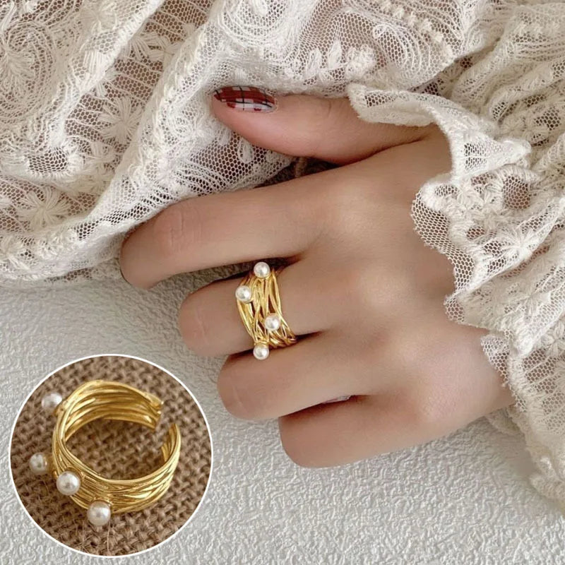 VENTFILLE 925 Sterling Silver Geometric Line Cross Wrap Open Ring For Women Gift Irregular Punk Adjustable Jewelry Dropshipping