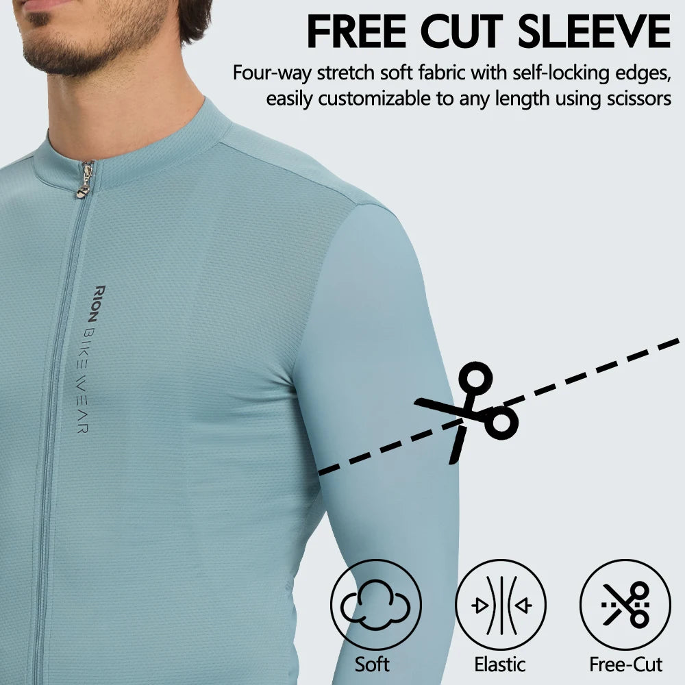 RION Men Cycling Jerseys Long Sleeves MTB Jersey Bike Shirts UPF 50+ Sun Protection Pro Team Uniform Mountain Bicycle Clothing