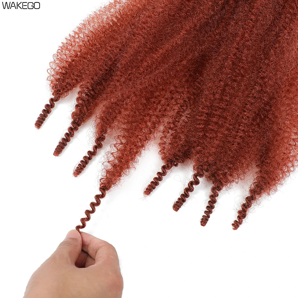 Marley Twist Braiding Hair Ginger Burgundy Ombre Brown Black Springy Afro Twist Hair PreFluffed Spring Twist Kinky Braiding Hair