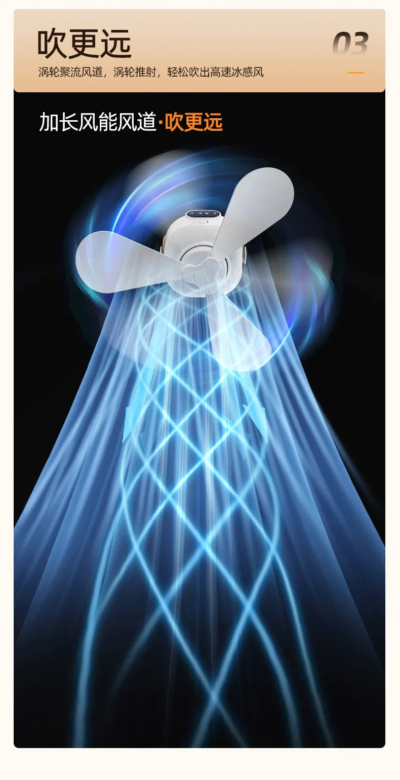 Outdoor Fan Small Ceiling Dormitory Night Light Remote Control Electric Fan Home