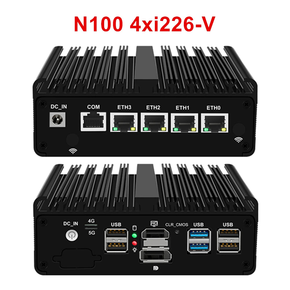 2025 pfSense Firewall Soft Router J6412 N150 N6210 4xIntel i226 2.5G LAN 2xDDR4 NVMe Fanless Mini PC HDMI2.0 DP AES-NI OPNsense