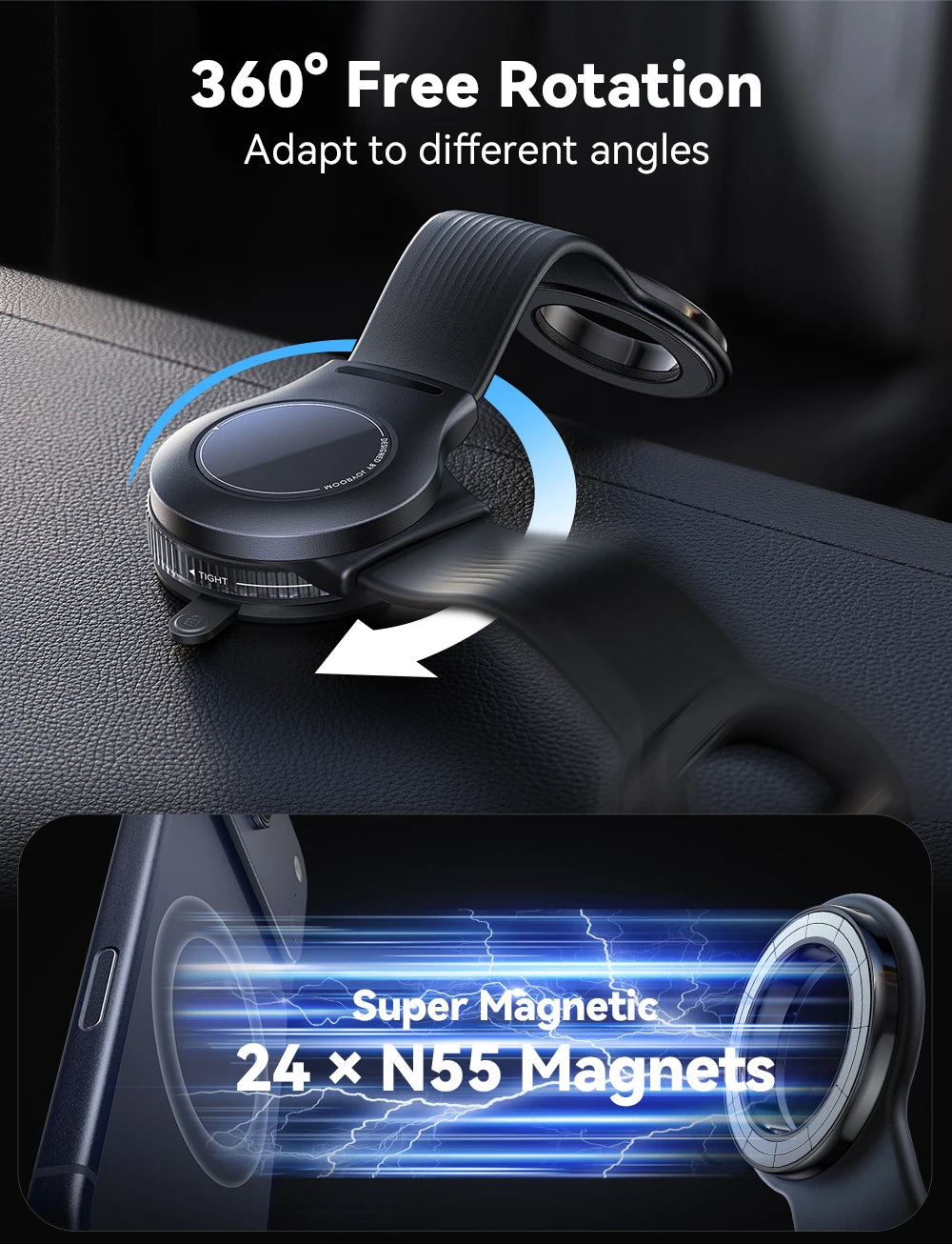 oyroom Car Magnetic Phone Mount Holder Flexible Memory Alloy Suction Cup Mobile Phone Stand Suitable for Instrument Panel ZS518