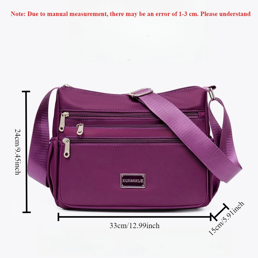 2025 Bag Women's Large Capacity Shoulder Bag Waterproof and Wear Resistant Multi Pocket Commuter Leisure Outdoor Crossbody Bag