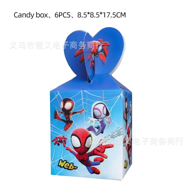 Spidey And His Amazing Friends Birthday Party Decoration Supplies Set Merry Christmas Balloons Cake Topper Tableware Party Gifts