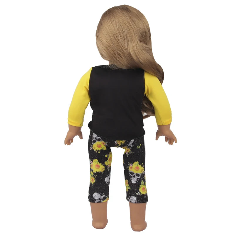 Halloween Doll Clothes Festival Pumpkin, Skeleton Costumes For 18 Inch American&43cm Baby New Born,OG,Life Girl Doll Accessories