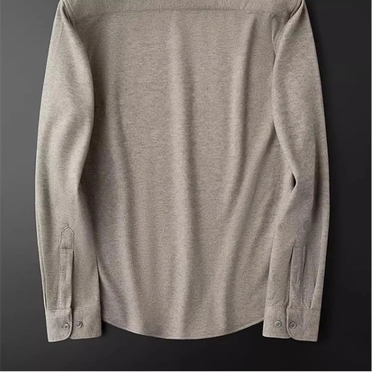 Men's Fashionable Thick Standing Collar Shirt with a High-end Feel Soft and Warm on Top