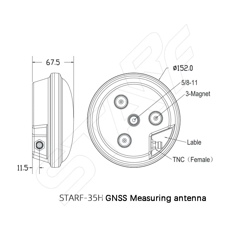 High Performance GNSS Antenna STA-35H RTK GPS L1 L2 L5 Galileo Glonass Car Roof For Agricultural AG35 Replace Trimble AG25 AN600