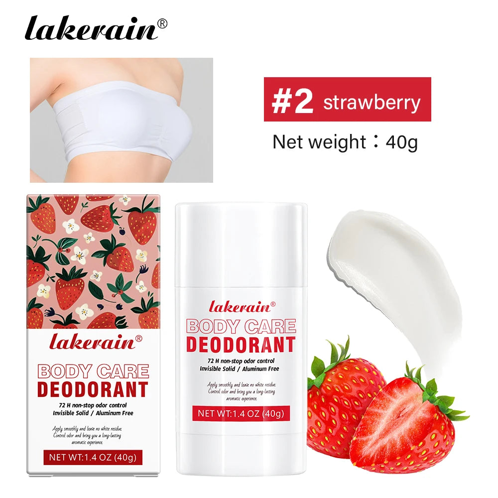 Lakerain Body Care Deodorant Long-Term Odor Control Natural Ingredients Aluminum-Free Sweet Fruity Aroma  Full Body Deodorant