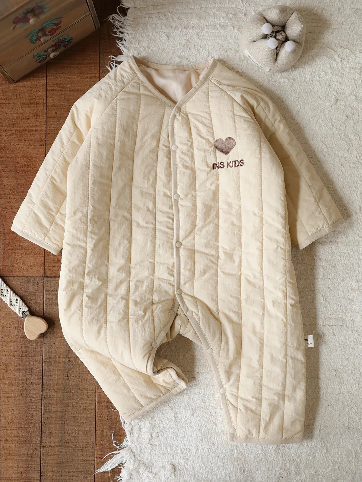 New Embroidered Baby Romper Autumn Winter Thicken Cotton One-piece Bodysuits for Boys Girls Outdoor Cotton Jacket Jumpsuit