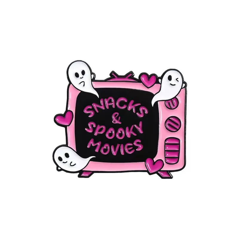 Horror Halloween Costume Accessories Cartoon Skeleton Ghost Enamel Pin Men's Backpack Badge Clothes Accessories Wholesale