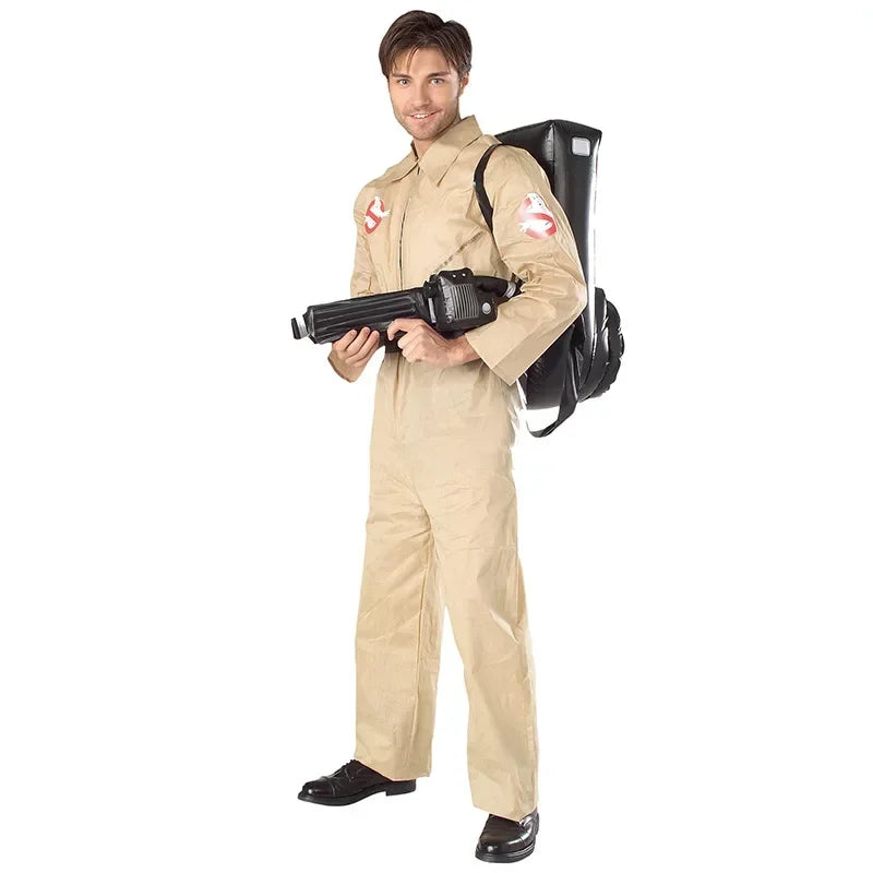 Halloween Father Ghostbusters costume theme cosplay Halloween uniform jumpsuit bag ideal adult gift