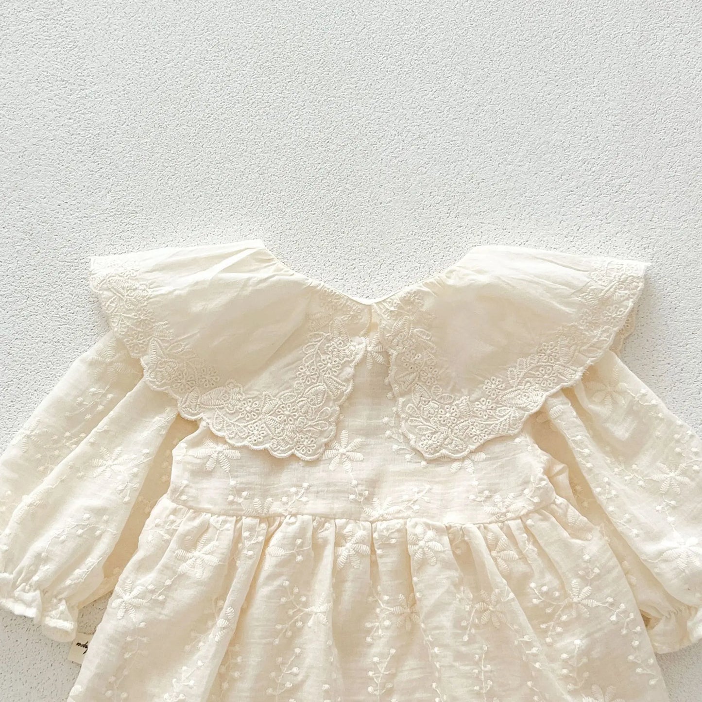 Autumn Newborn Infant Baby Girls Embroidery Lapel Romper Muslin Sweet Princess Long Sleeve Rompers Kids Fashion Baby Clothing