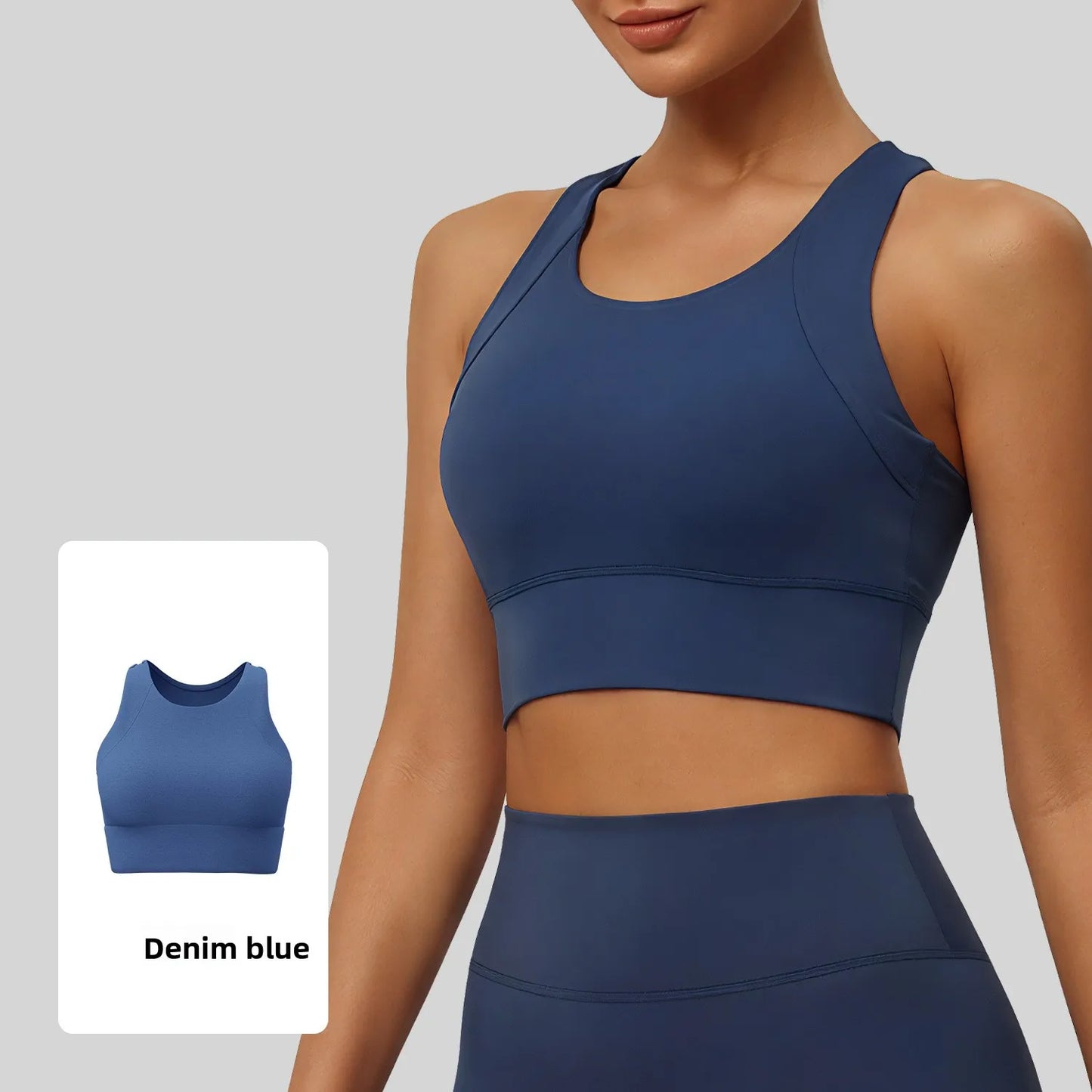 New Women's Sports Yoga Tank Top Halter Neck, Sexy Running Bra with Built-in Pads High-Intensity Shock-Absorbing Bra Tennis L