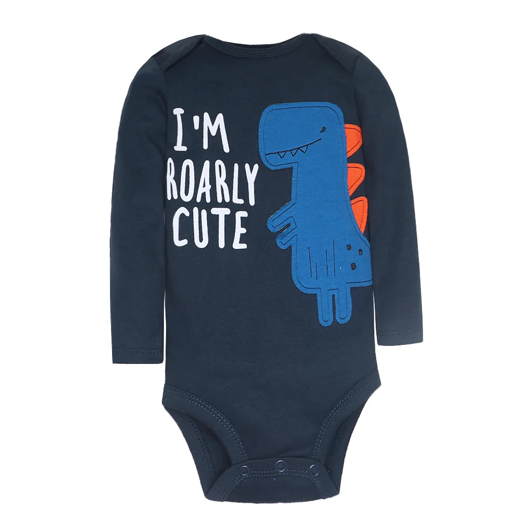 5Pcs/Lot Baby Bodysuits Long Sleeves Newborn Baby Clothes 100% Cotton Cartoon Baby Clothing Infant Baby Boy Girl Clothes