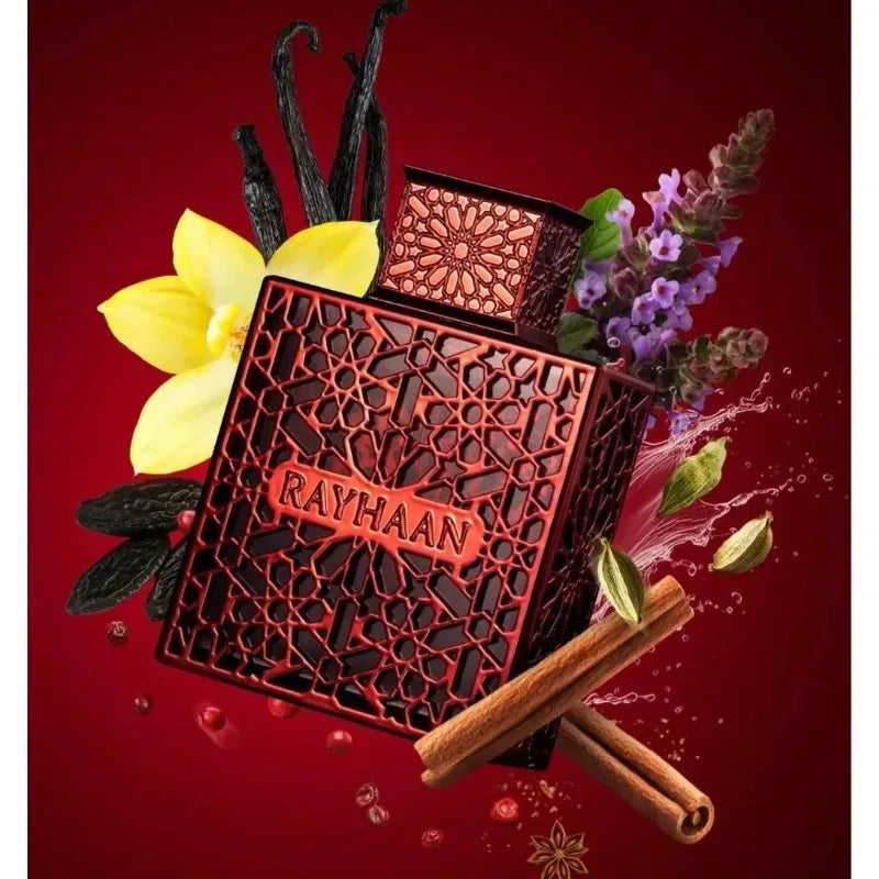 RAYHAAN 100ML Unisex Arabic Perfume Spray Long Lasting Warm Oriental Woody Vanilla Musk Rich Luxury Elegant Smooth Fragrance