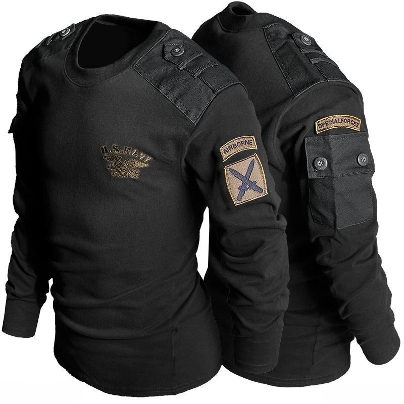 Tactical Camouflage Special Forces T-shirt Men Spring Breathable Wear Resistant Round Neck Top Pure Cotton Training Workwear