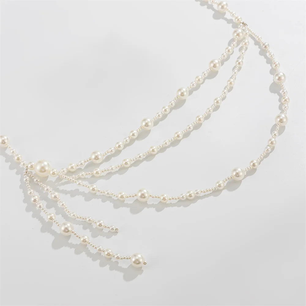 Fashion Multi-layer Imitation pearl Tassels Waist Chain for Women 2026 Retro Simple Body Chain Belts Body Jewelry Party Accessor