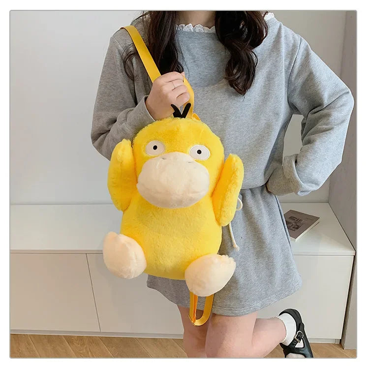 Japanese Style Plush Shoulder Bag Raichu Pikachu Eevee Psyduck Gengar Design Crossbody Backpack for Student Daily Outfit Gift