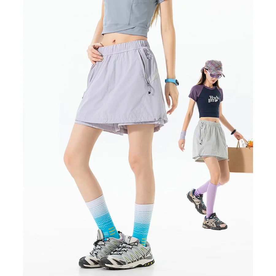 Outdoor Sport Skirts Shorts Women Summer Streetwear Hiking Lightweight Quick Dry Loose Casual Cargo Shorts Skirts