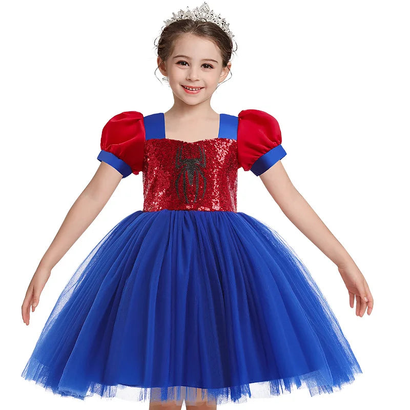Cosplay Halloween Spider Costumes for Kids Sequins Dresses Spider Girls Children Carnival Costume Kid Birthday Party chothes