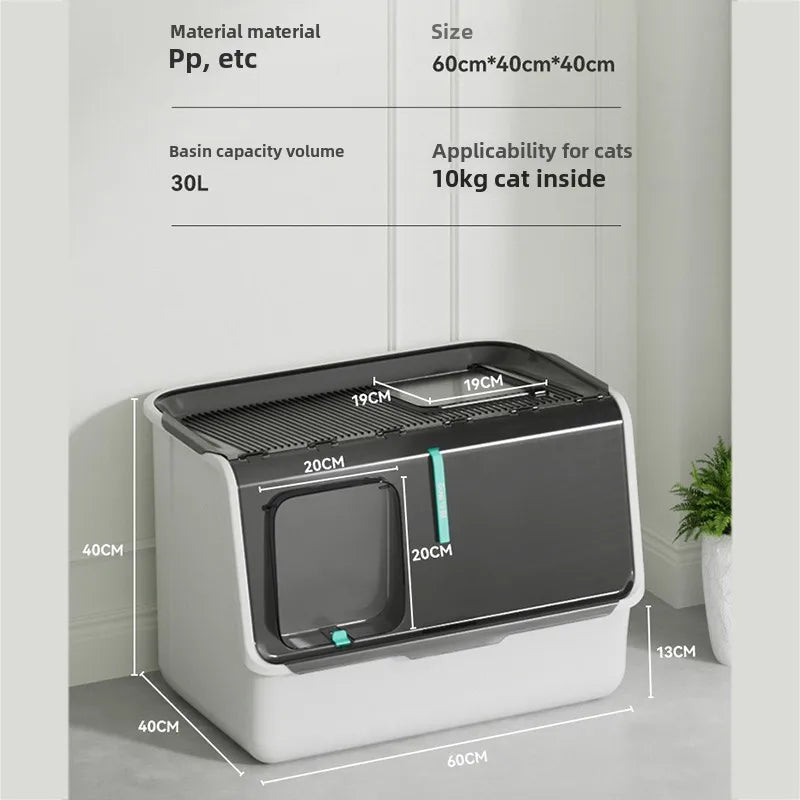 Large Enclosed Cat Toilet Waterproof Removable Washable Cat Litter Box Pet Cleaning Products Accessories Cat Bedpans Supplies