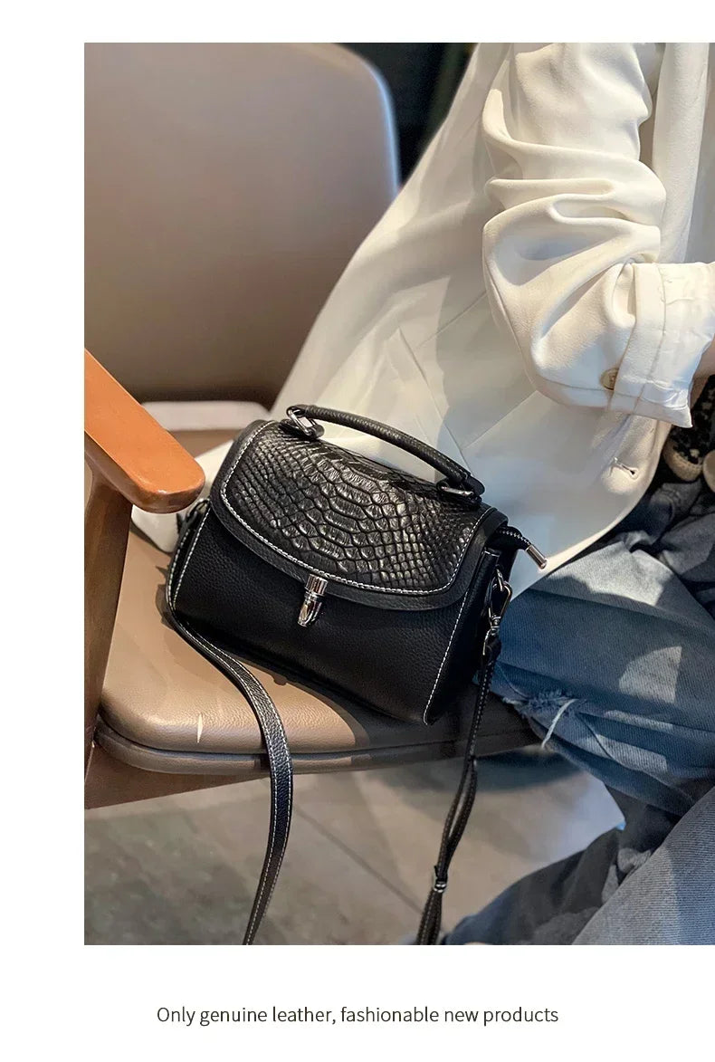 women's mini handbag Ladies' luxury crossbody bag fashionable crocodile pattern design women's genuine leather crossbody bag