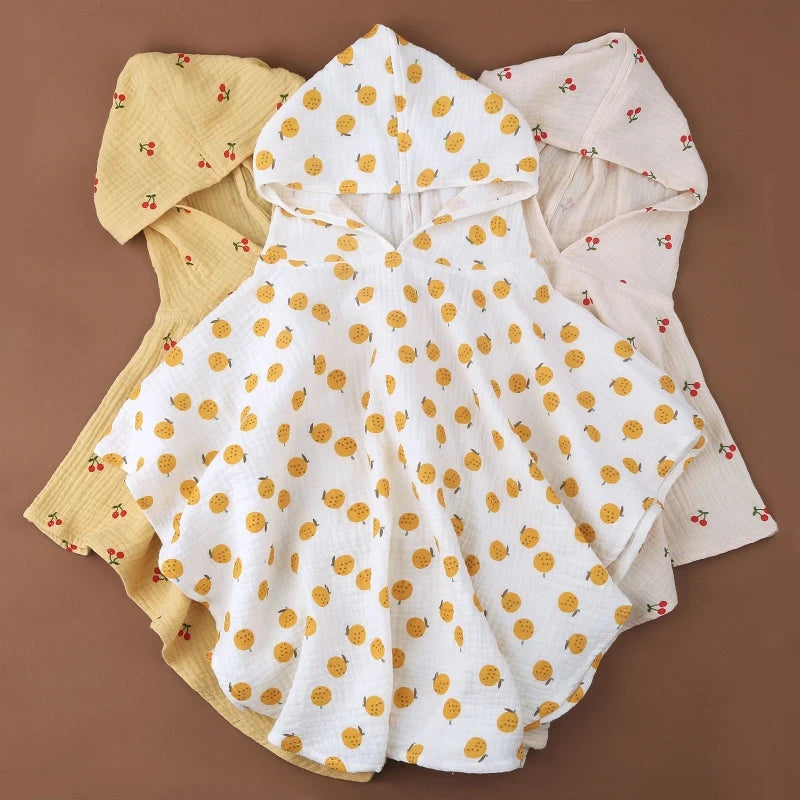 Pure Cotton Baby Towel Solid Color Muslin Baby Hooded Bath Towel Kids Newborn Swim Beach Bathrobe Quick Dry Facecloth Baby Stuff