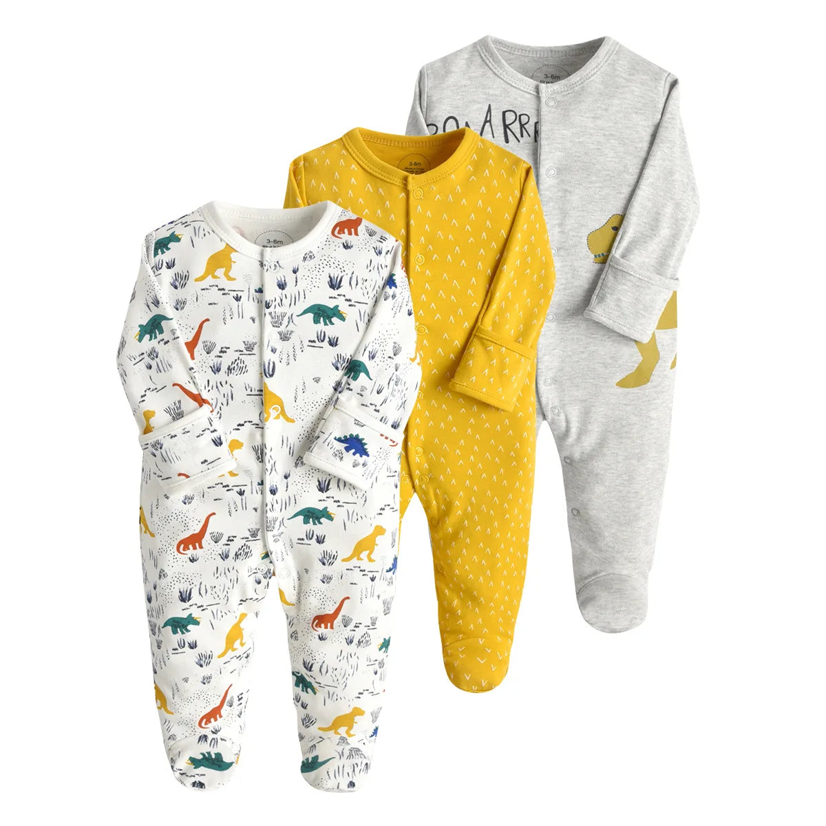 3Pcs Brand Newborn Baby Clothes Set Infant Boys Girls Romper Cotton Long Sleeve Pajamas Jumpsuit Toddler Outfits