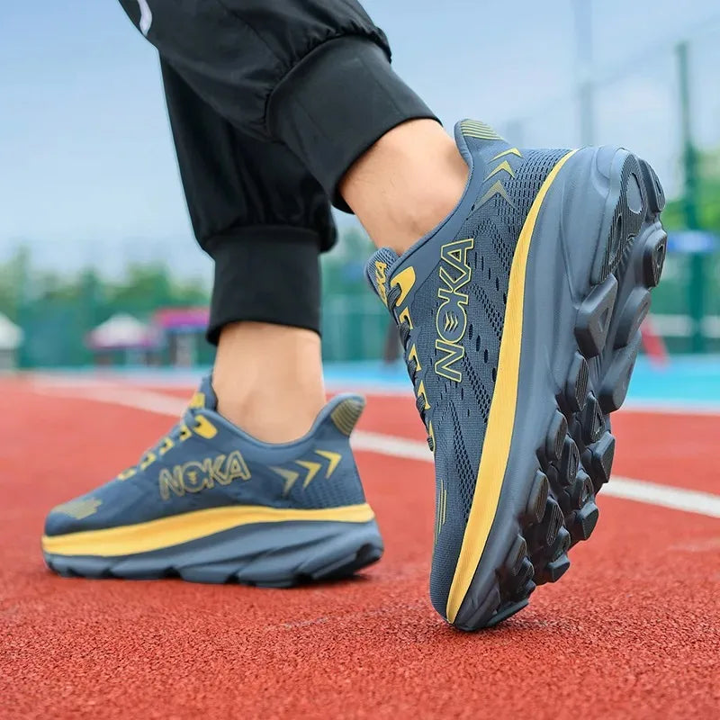 Men's Running Shoes Jogging Breathable Mesh Cushioning Non-Slip Outdoor Shoes Couple Trainer Race Sneakers