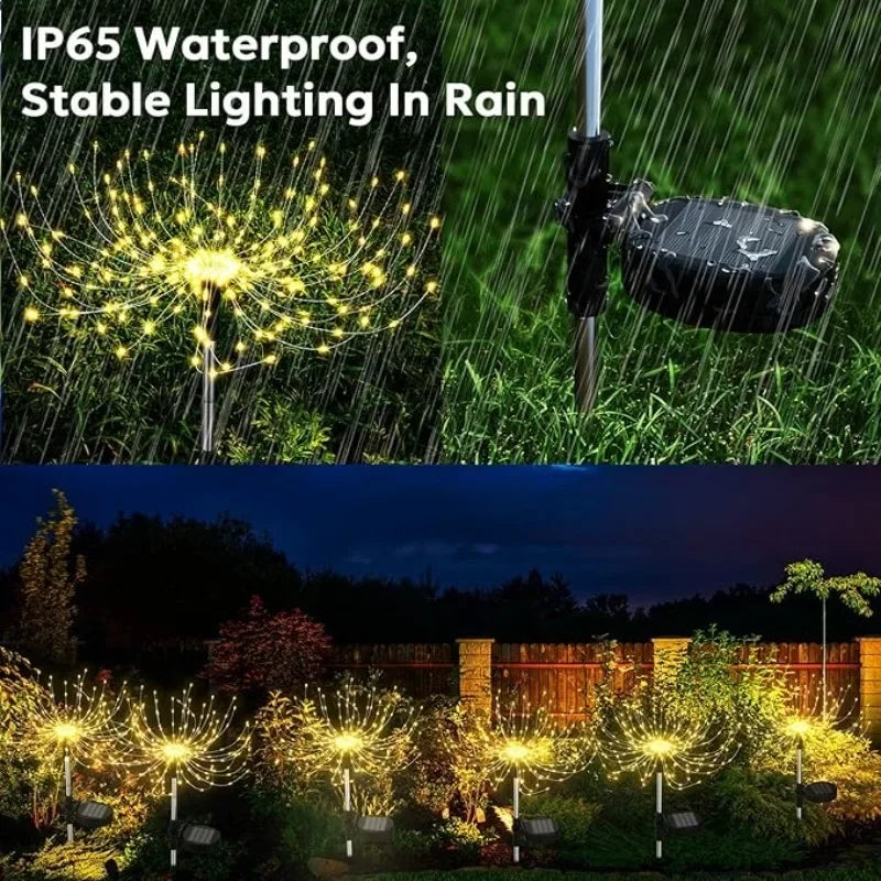 Landscape Fairy Light Solar Firework Lights Waterproof Sparkles Garden Lights Outdoor Decoration Light Yard Patio Pathway