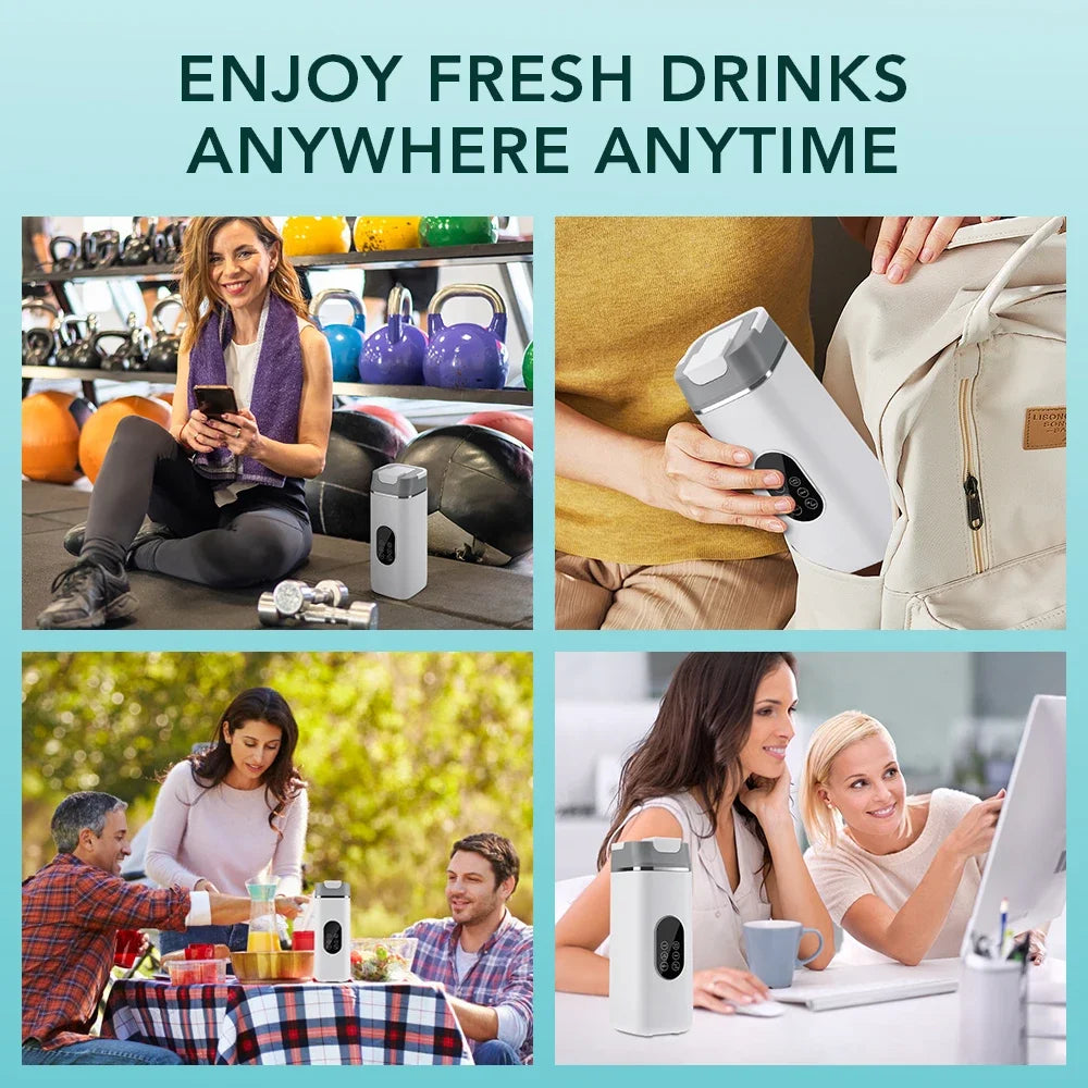 400ML Portable Electric Juicer 2 Cup Home Mini Multifunctional Wireless Blender USB Rechargeable Small Juice Cup Mixer Machine