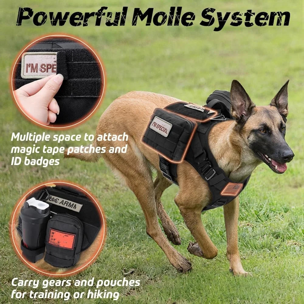 Tactical Military Vest Pet German Shepherd Golden Retriever Tactical Training Dog Harness and Leash Set For All Breeds Dogs