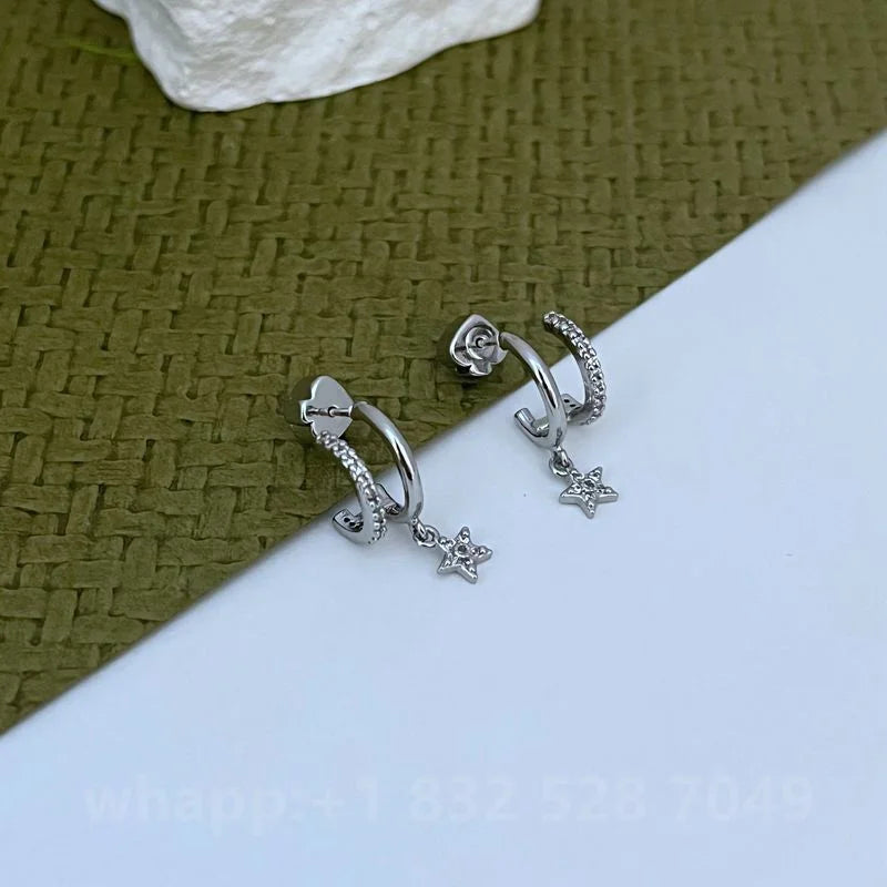1:1 KS Jewelry Gold Stud Earrings For Women Fashion Jewelry Birthday Gift