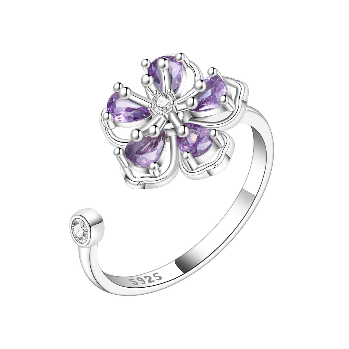 Original 925 Sterling Silver Zircon Bone Balloon Dog Adjustable Open Ring Fine Jewelry Luxury Gift for Women Birthday Party 2026