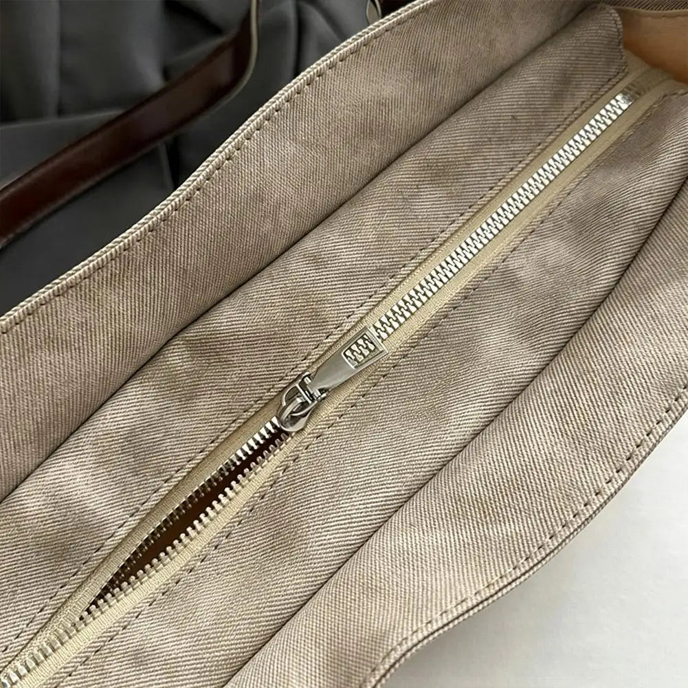 Retro Belt Buckle Underarm Shoulder Bag Women Large Capacity Commuter Tote Bag Vintage Casual Handbag Female Purse