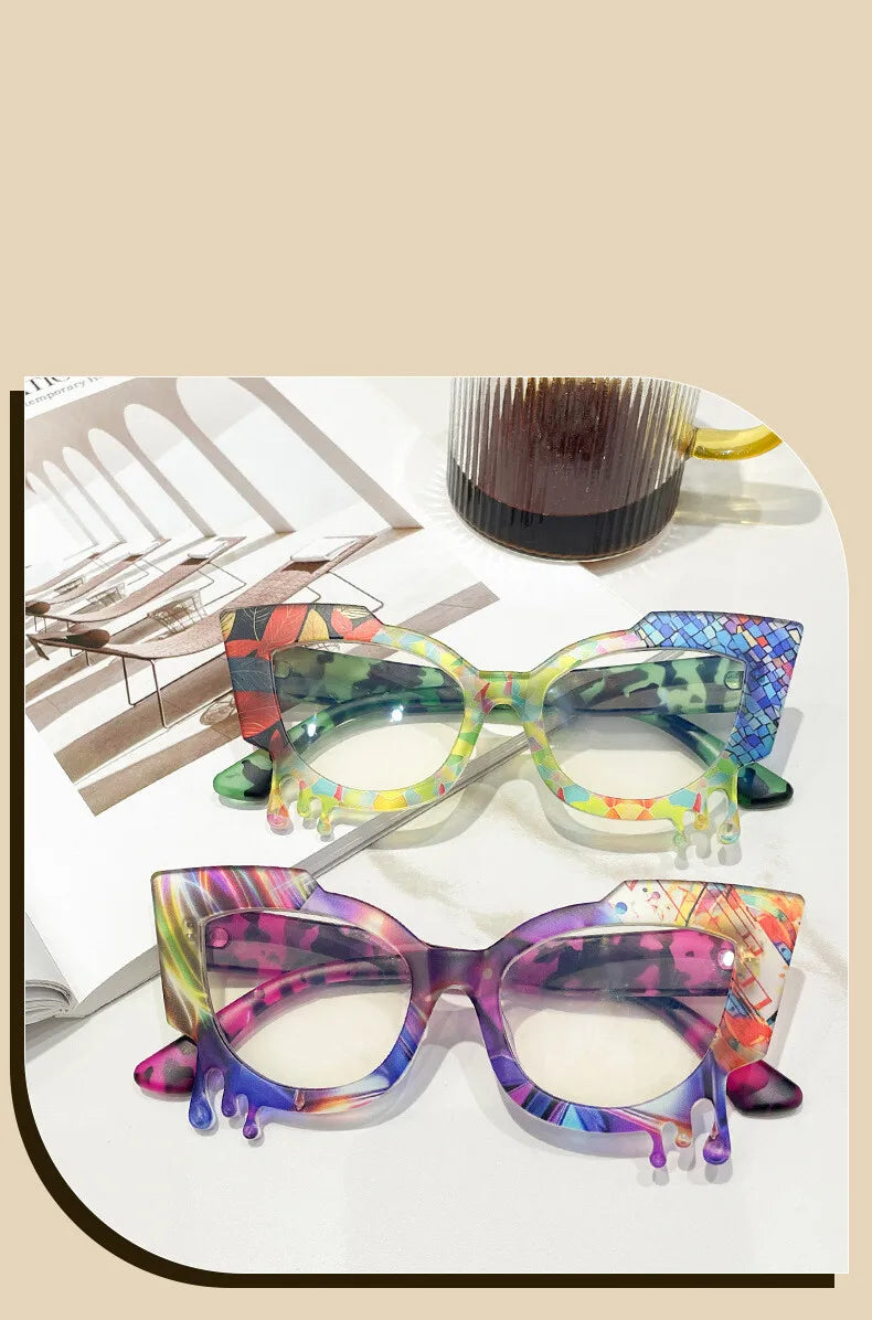 2024 New In Colorful Reading Glasses Women Popular Casual Optical Presbyopia Eyeglasses Diopter +50+100+150+200+300+350 300921