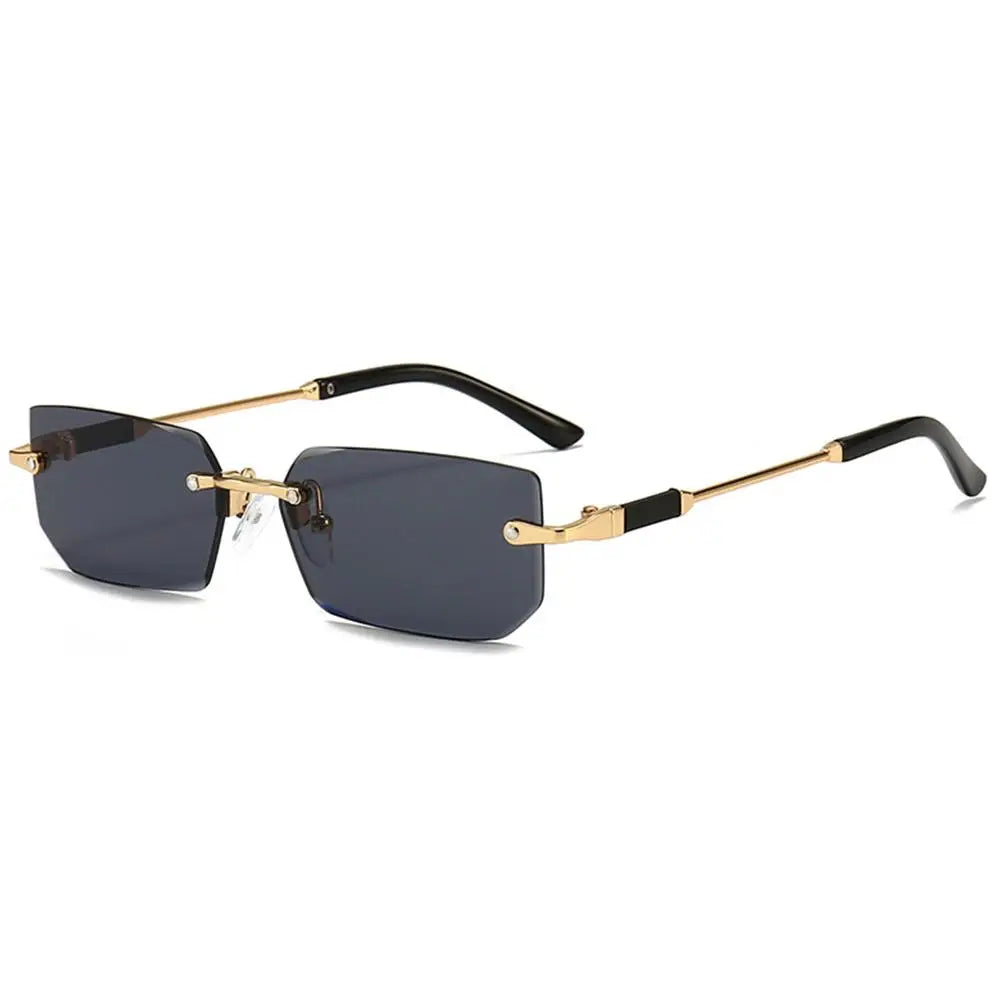 Rimless Sunglasses Rectangle Fashion Popular Women Men Shades Small Square Sun Glasses For Female male Summer Traveling Oculos