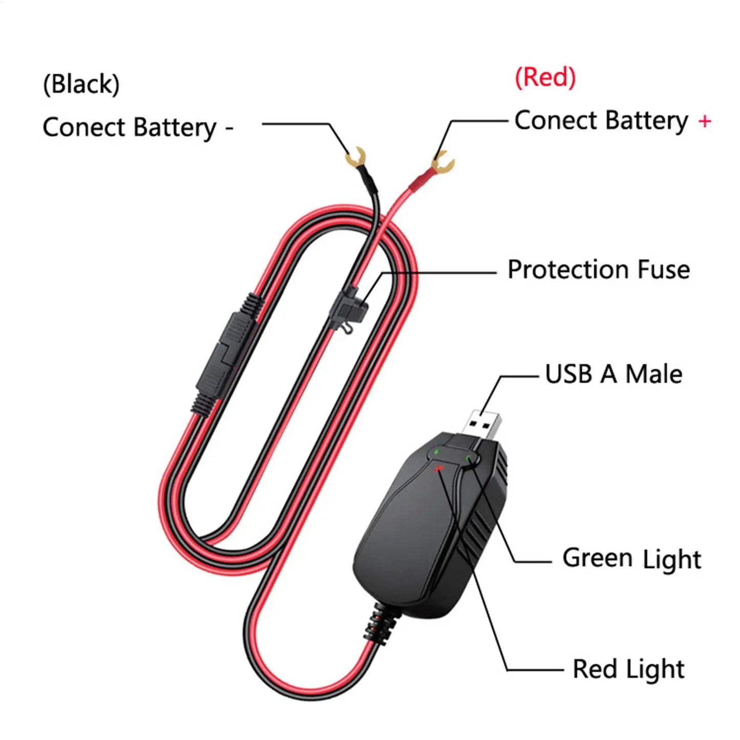 Portable 12V Motorcycle Battery USB Charger USB Smart Portable Maintainer Outdoor C Emergency Power Charger For Car Marine Boat