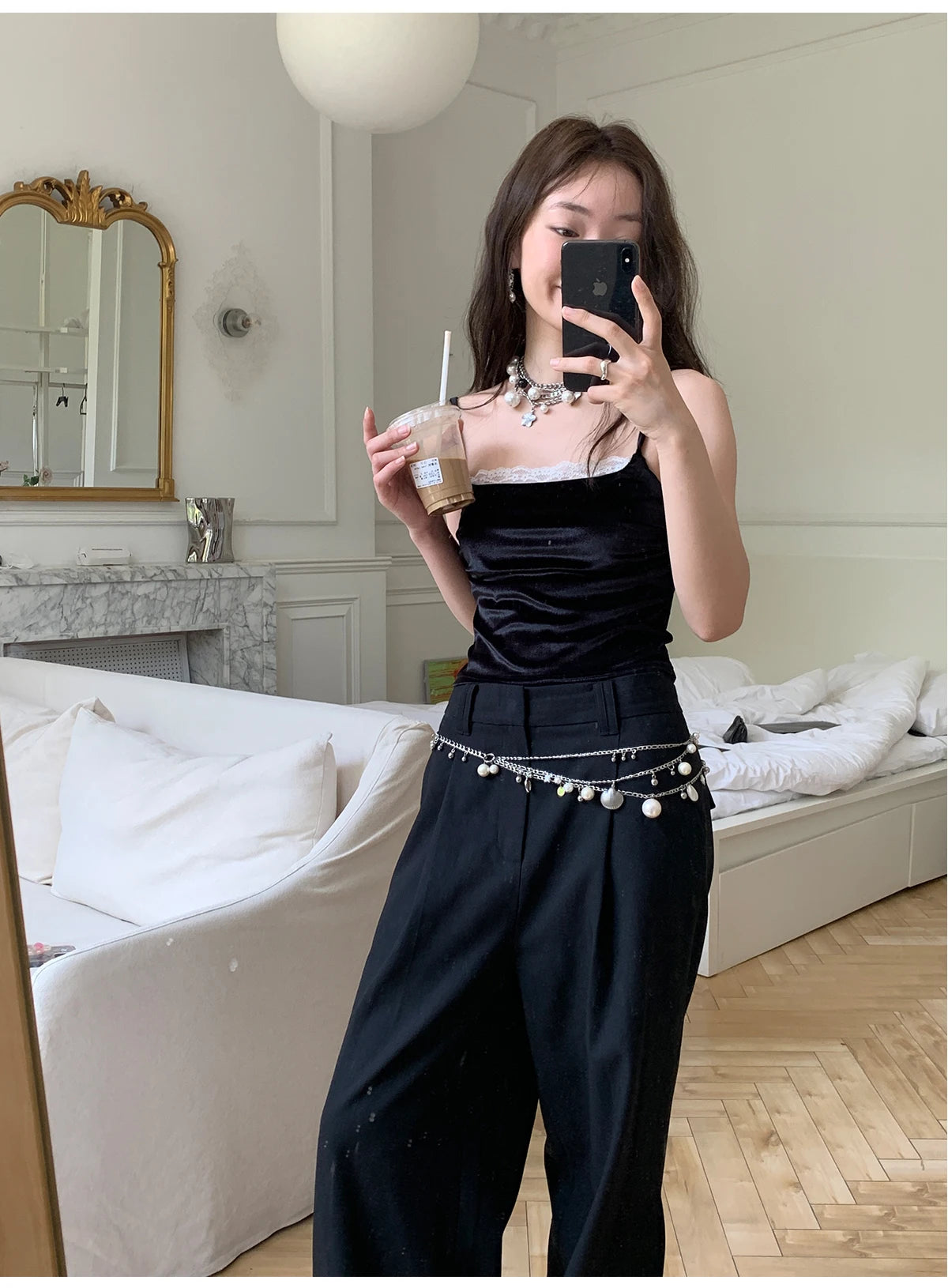 Body jewelry woman Pearl belly waist chain with Skirt Metal Chain Sexy Pendant Adjustable Navel Accessories sexy tоy for women
