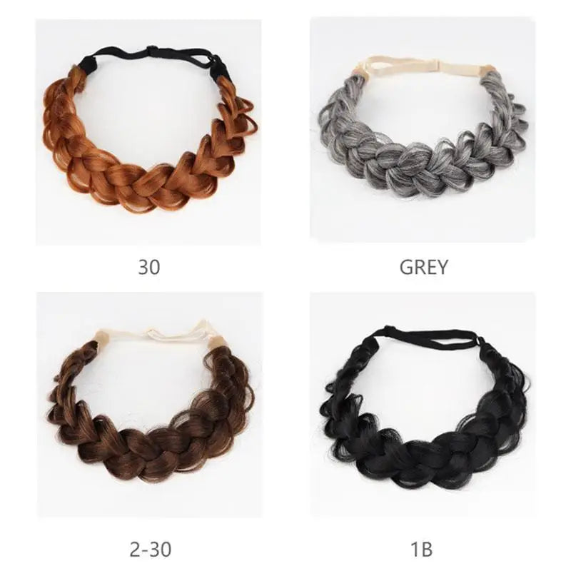 1 Pcs Synthetic Premium Adjustable Handmade Wig Braided Elastic Band Hair Fashion Braiding Hair Headband Headwear For Women